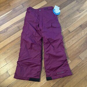 Columbia Girls Snow Ski Pants Outgrown System Purple Fleece Lining Size S